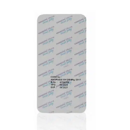 Kamagra Oral Jelly 100mg 單包果凍背面鋁箔設計