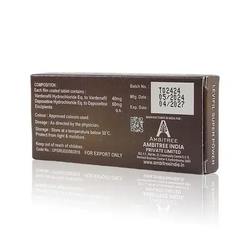 Levifil Super Power 背面成分與製造資訊